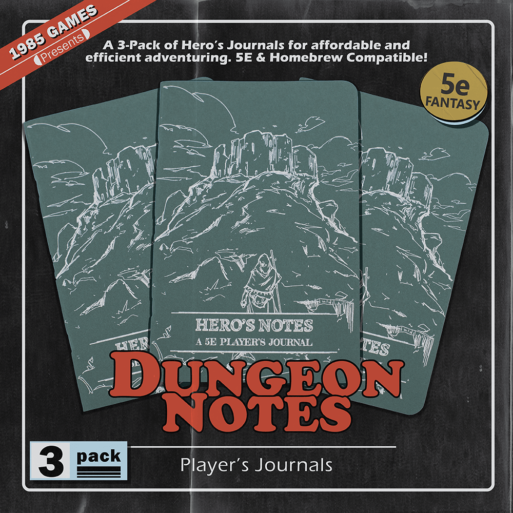 Dungeon Notes Hero's Journals 3 Pack - 1985 Games