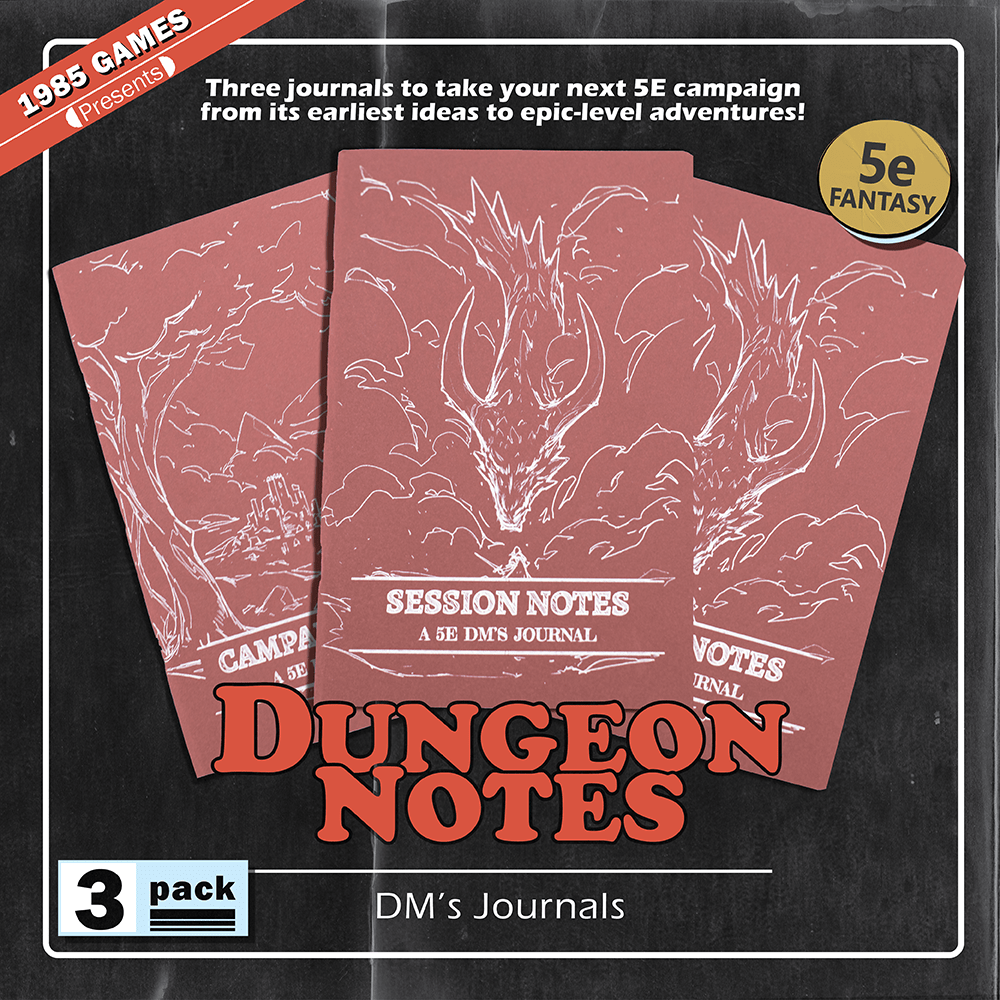 Dungeon Notes: DM's Journals (3 Pack) - 1985 Games