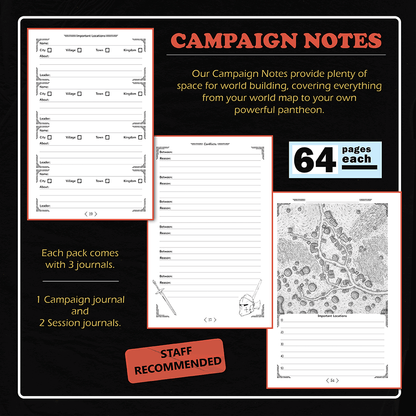 Dungeon Notes: DM's Journals (3 Pack) - 1985 Games