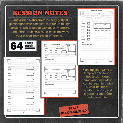 Dungeon Notes: DM's Journals (3 Pack) - 1985 Games