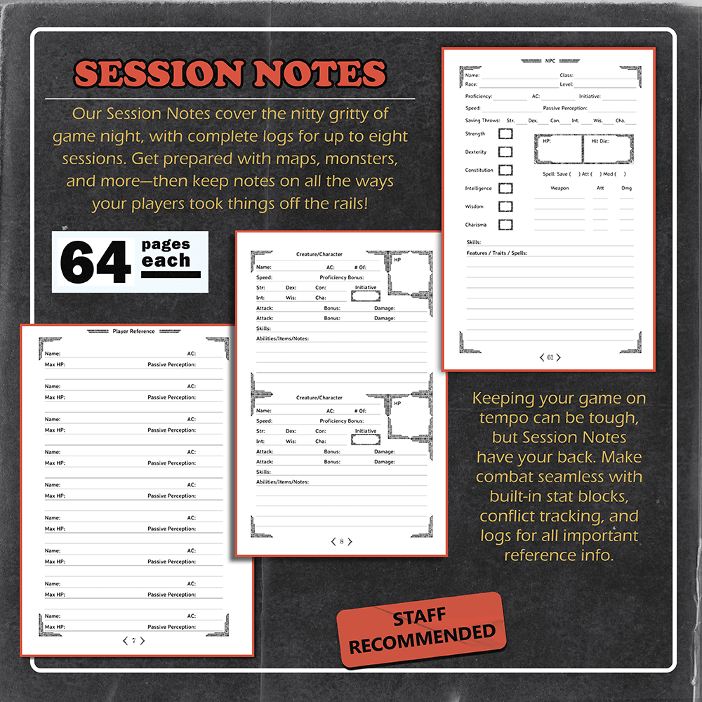 Dungeon Notes: DM's Journals (3 Pack) - 1985 Games
